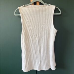 Old Navy Cream Ribbed Boat Neck Tank